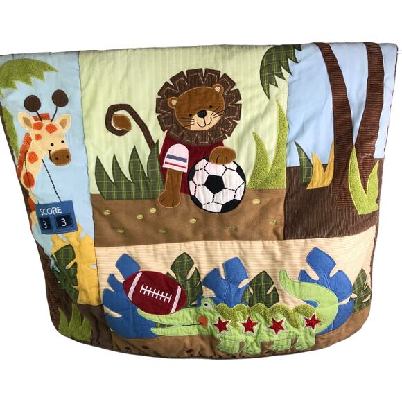 Lambs & Ivy Safari Crib Nursery Jungle Animal Sports Tan Blanket Bedding Baby - Picture 5 of 10